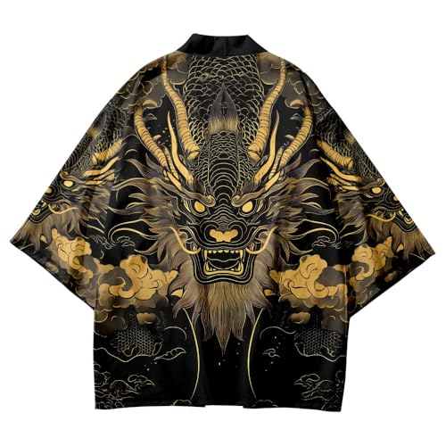 Image of Women's and Men Kimono Cardigan Japanese Long Sleeves Lightweight Open Front Coat Tops