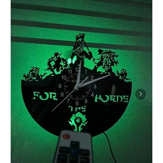 Smotly Reloj de Pared de Vinilo, Creativo Reloj de Pared Vintage de World of Warcraft, Regalo de Reloj de Pared Hecho a Mano, Reloj de Pared Adecuado para Cualquier decoración de Pared. (con