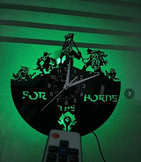 Smotly Horloge Murale en Vinyle, décoration Murale créative Vintage World of Warcraft, Faite à la Main, Horloge Murale adaptée à Toute décoration Murale...