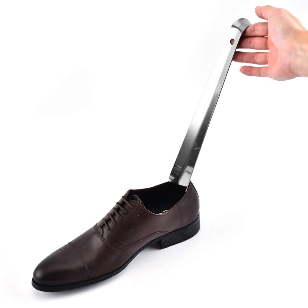 Juego de 5 calzadores de acero inoxidable con mango largo para hombre, mujer y niños, bomba extractora de zapatillas, 58 cm