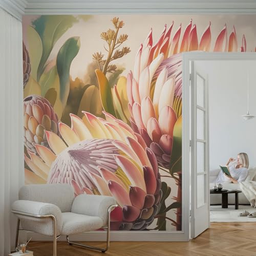 Cubiertas de pared de flores protea 152x104 cm para tapar imperfecciones 4