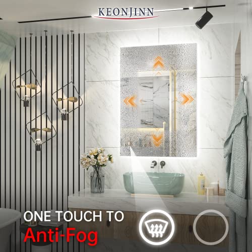Keonjinn Backlit Mirror Bathroom 24 Inch Led Mirror, Acrylic Bathroom Mirror With Lights Anti Fog Lighted Mirror Dimmable Backlight Vanity Mirror Ip54 Waterproof Cri90(Horizontal/Vertical) #TOP1