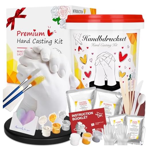 JOTOL Kit Calco Mani,Kit per Calco in Gesso con Tovaglia e Guanti,Kit Calco Mani Coppia per Lei e Lui,Kit Stampo Mani Gesso Coppia Regali,Kit per Calchi Delle Mani,Idee Regalo per Anniversario