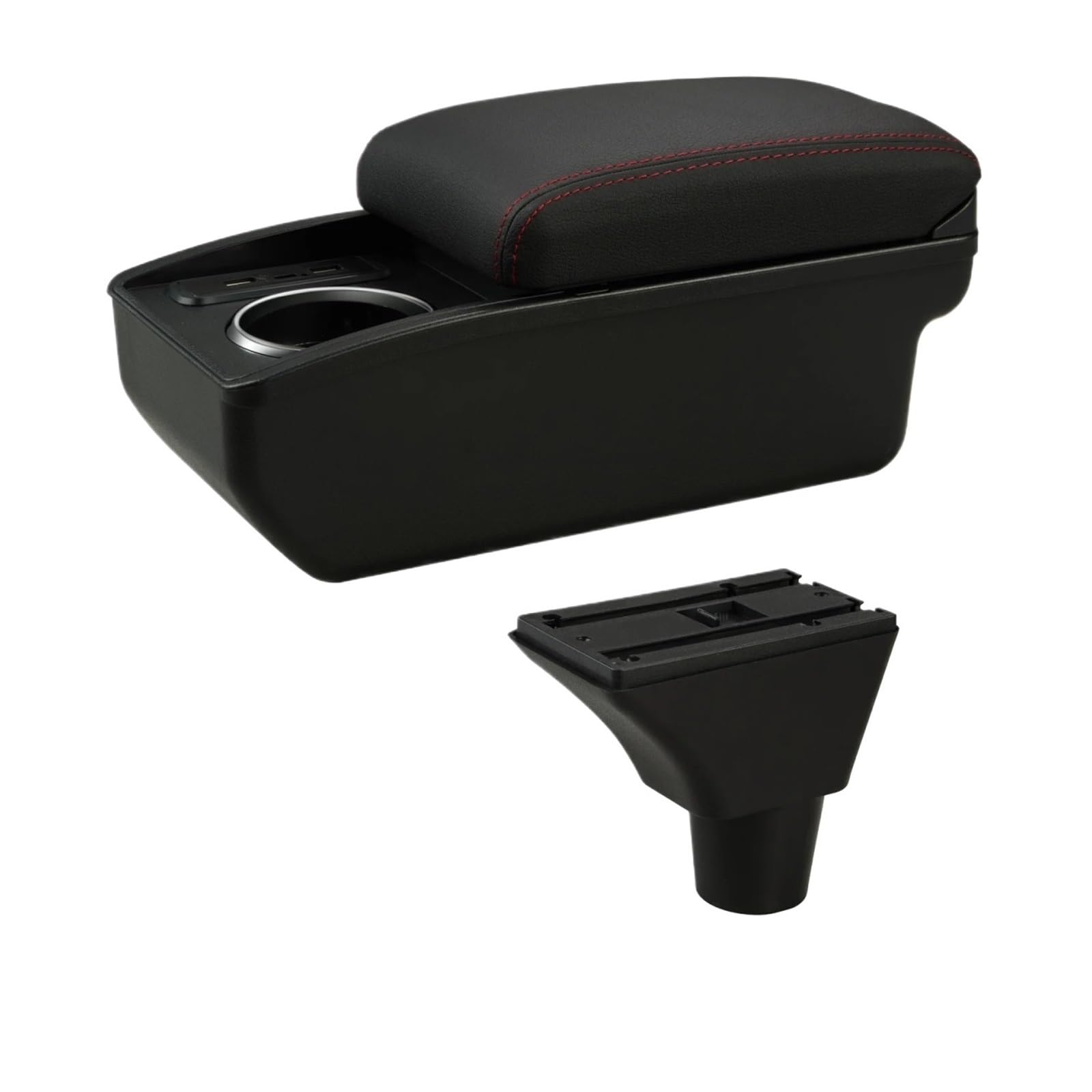 UMDJJU For Opel For Meriva Car Armrest Box Center Console Store USB Port Retrofit Accessories Car Centre Console Armrest Box(C1 Red Line 6USB)