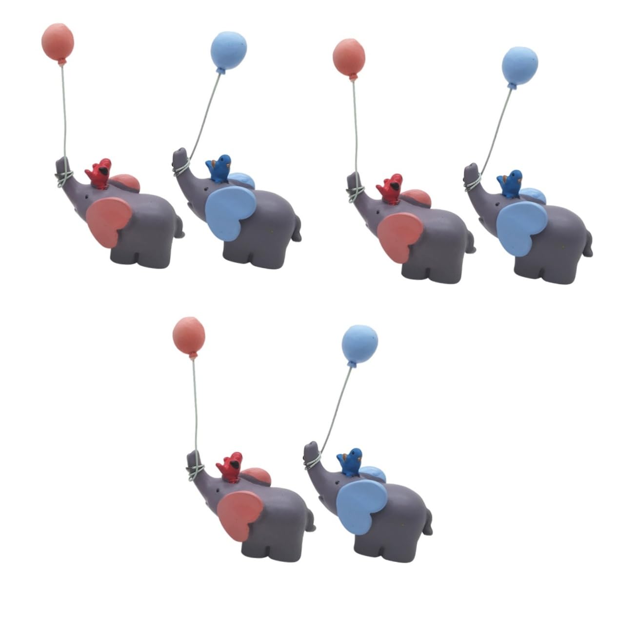 UPKOCH 6stücke Elefant Statue Ornament Aus Resin Kreative Kuchendekoration Für Geburtstagsfeiern Und Bürodekoration Süßes Design Rosa Und Blau
