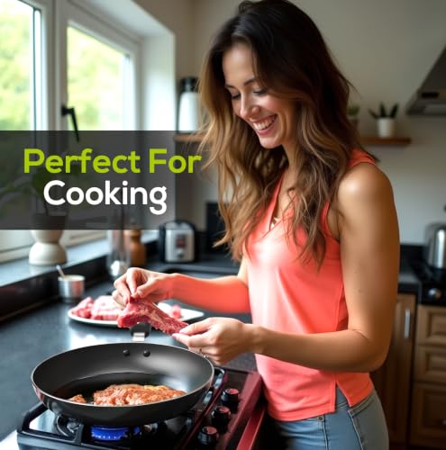 Utopia Kitchen Nonstick Frying Pan Set 3 Piece 8 9.5 11 Inch PFOA Free Grey - Image 5