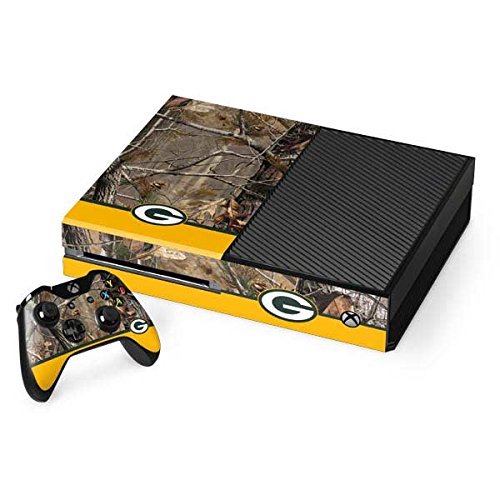 Skinit Decal Gaming Skin Compatible with Xbox One Console and Controller Bundle - Officially Licensed NFL Realtree Camo Green Bay Packers Design