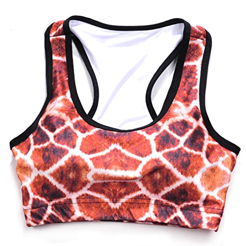Image of Sister Amy Women's Aerobics Gym Dance Yoga Vest Printed Sports Bra Top Vest