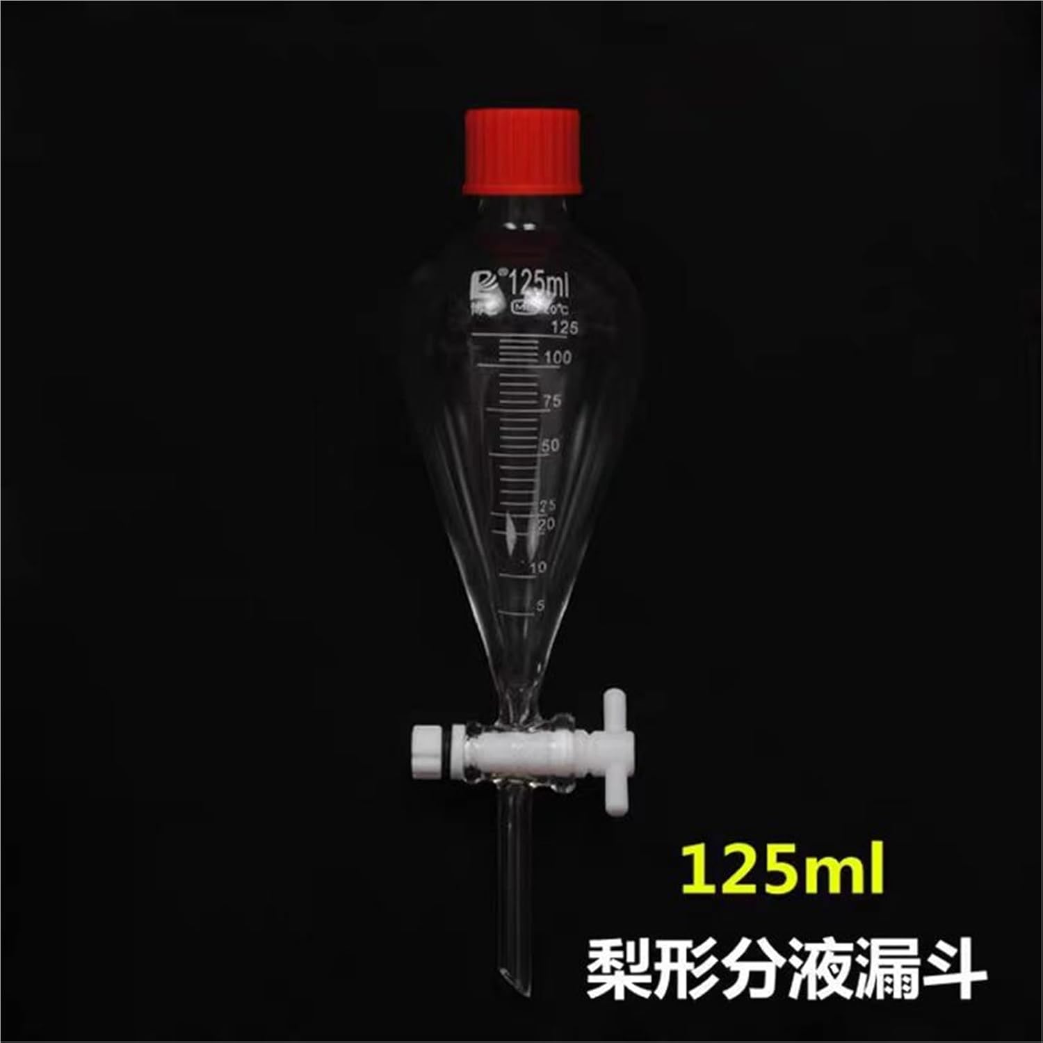 Lab Screw Cap Glass Pear-Shaped Separation Funnel with PTFE Stopper Laboratory Scale Pear-Shaped Funnel(2000ml)