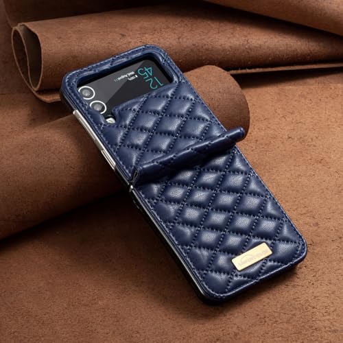 Étui portefeuille Galaxy Z Flip 6 blanc en cuir à rabat