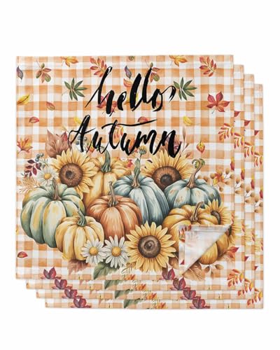 Servilletas de Tela de Calabaza Pack x4 20x20 pulg miniatura 1