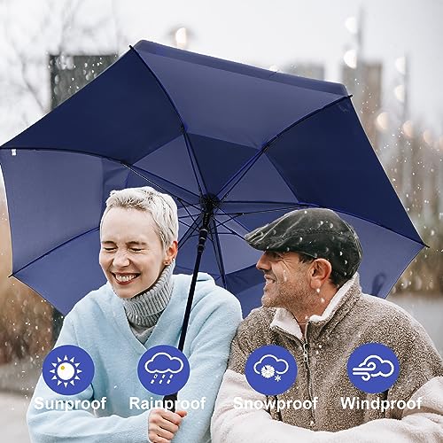 Golf-Umbrella-Large-626872-Inch-Extra-Large-Oversize-Double-Canopy-Vented-Windproof-Waterproof-Umbrella-Automatic-Open-Golf-Umbrella-for-Men-and-Women-and-Family62-inchNavy-Blue