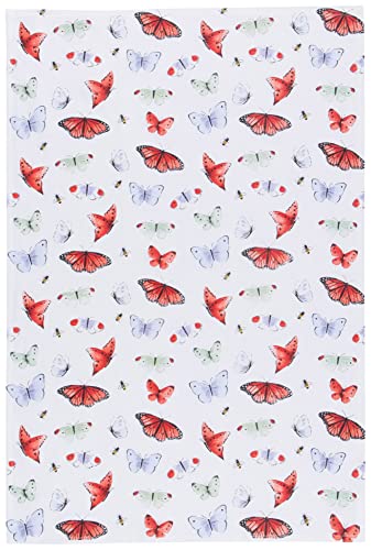 Image of Now Designs Kitchen Towels Set /3 Assorted, Morning Meadow Butterfly, W20 x L30in, Absorbent Dish Cloths