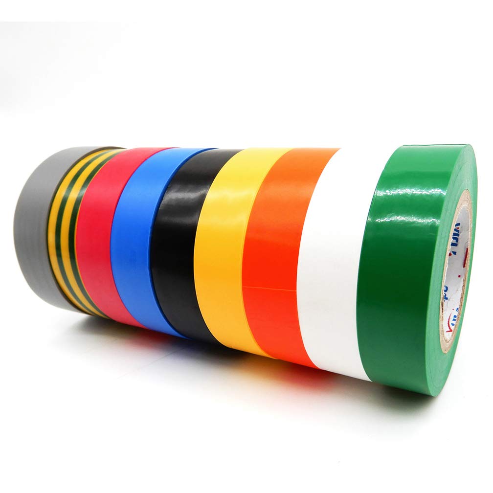 ビニールテープ 9卷9色入 電気絶縁テープ ハーネステープ 耐熱 テープ 19mm X ビニールテープ 9卷9色入 電気絶縁テープ ハーネステープ 耐熱 テープ 19mm X