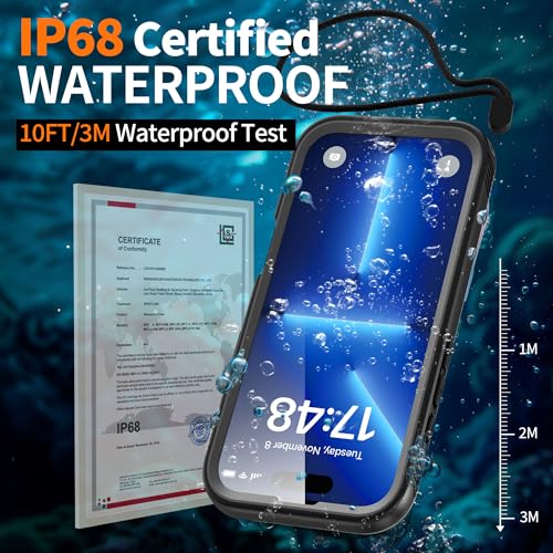 Cozycase TOP Shockproof IP68 Waterproof Case for iPhone 16 Pro Max Heavy Duty 360 Full Body &Screen Camera Protector Front Back Cover Dustproof Hard 16 ProMax Tough Protective Case Black/Frosted Clear - Image 3