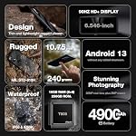 AGM H6 Smartphone robuste, ultra fin & Lumière, 4G Téléphone cellulaire robuste, Imperméable, Android 13, Unisoc T606, 6,56 pouces IPS HD+ 90Hz Affichage, 16GB RAM (8+8) + 256GB ROM, NFC, GPS, Visage & Déverrouillage de l'empreinte digitale