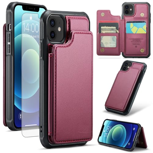Étui portefeuille iPhone 12 Pro porte-carte RFID et protection écran totale
