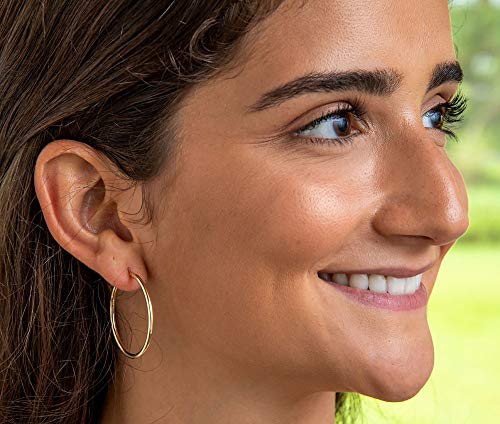 Image of 14K Gold Classic Real Hoop Earrings, (2mm Tube)