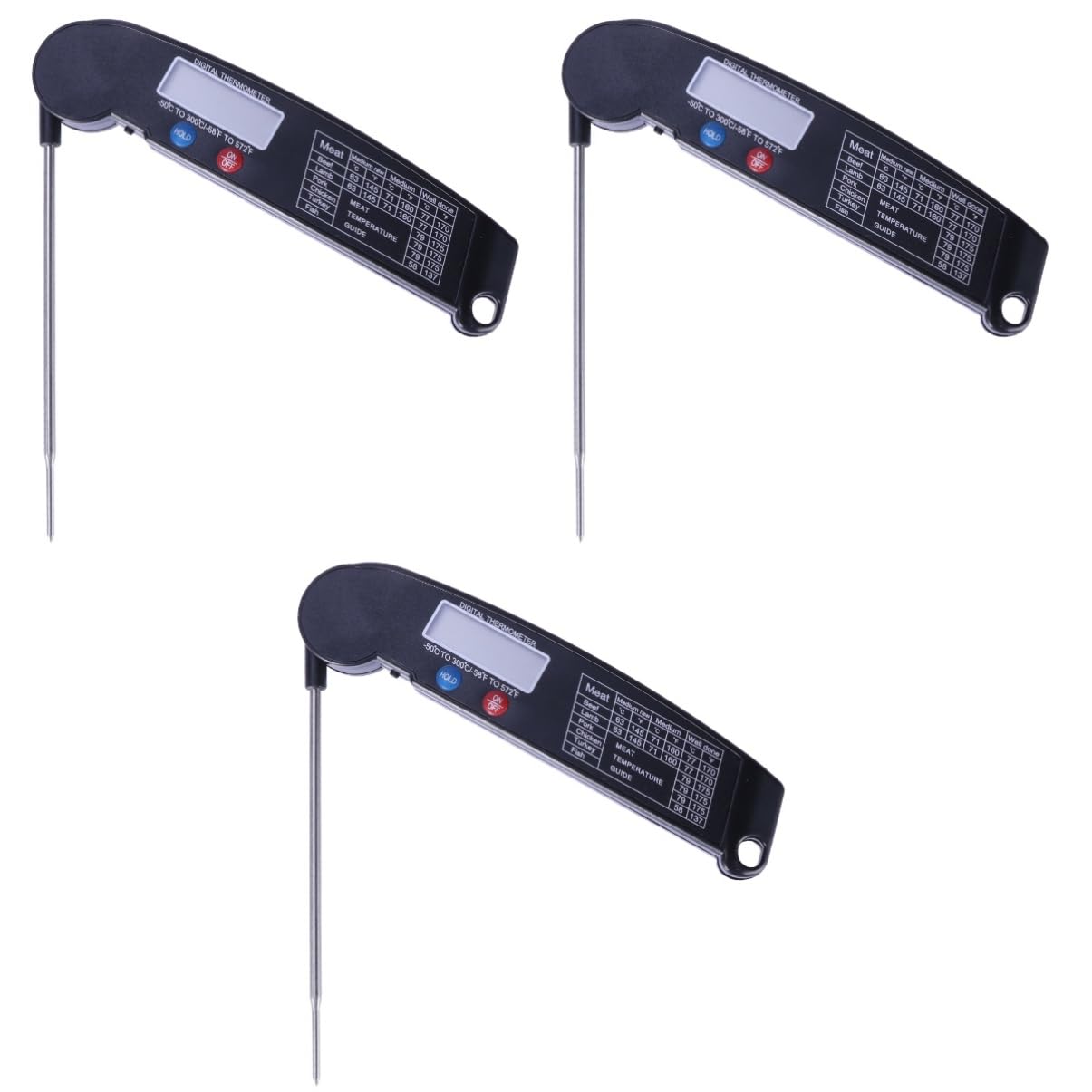 BESTonZON 3 Pz Indicatore Della Temperatura Del Barbecue Termometro Alimenti Termometro Bbq Termometro Elettronico Termometro Per Carne Sonda Numero