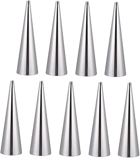 DECHOUS 9pcs Stainless Steel Croissant Baking Mold Conical Shaped Bread Making Tools for Home Bakery Small and Baking for Artisan Bread
