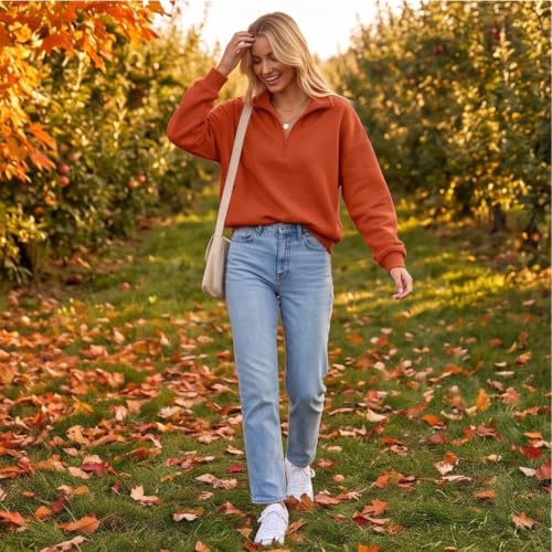 Women Zip Up Hoodie Oversized Relaxed Fleece Lightweight Sweatshirt - image 8