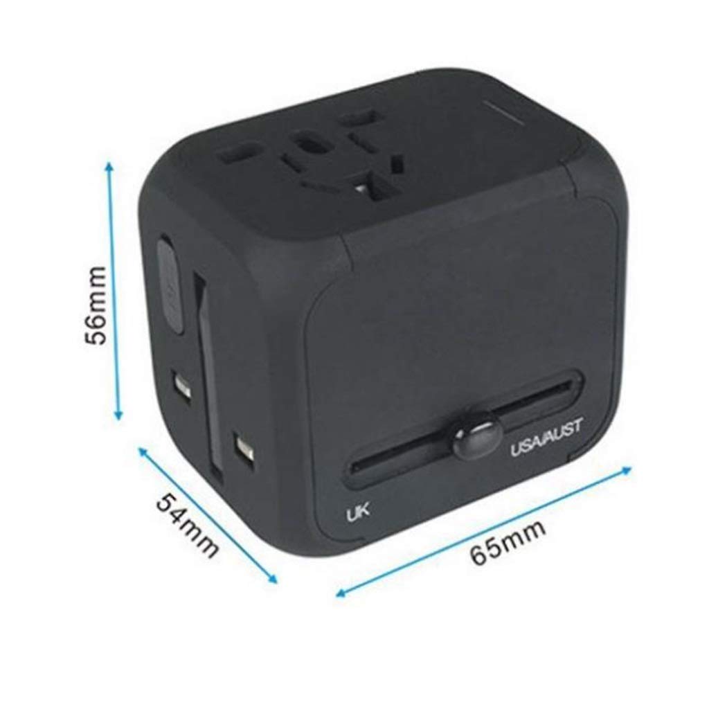 Adaptador de Corriente Internacional de Viajes, Adaptador de Viaje Universal, Adaptador con Doble USB Toma de Viaje Internacional
