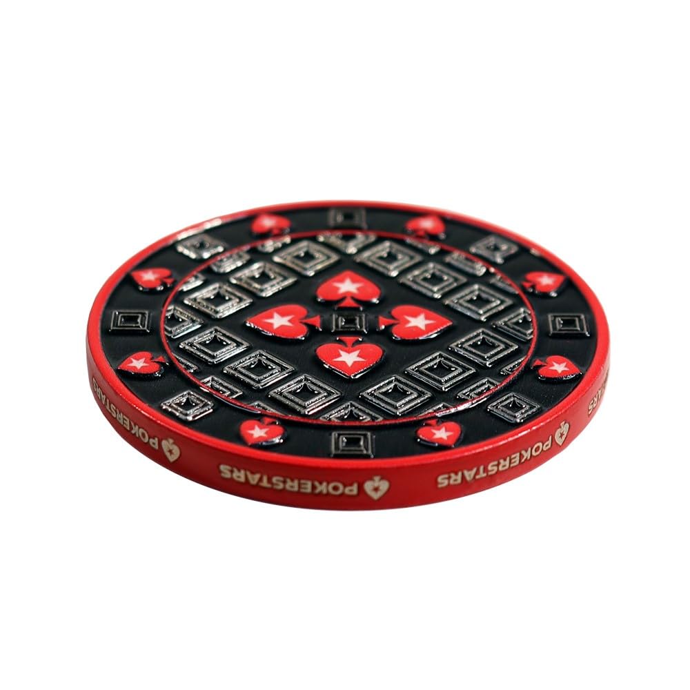 POKERSTARS - Diamond Fade Card Protector - Zinklegierung Pokerchip mit Emaille-Finish - 45 mm Durchmesser - Lasergedrucktes PokerStars-Logo - Premium-Kartenschutz für Turniere & Heimspiele