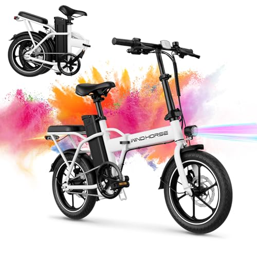 WINDHORSE 16" Folding Electric Bike for Adults, 630W Peak Power,
