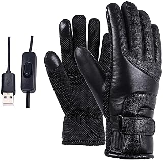 Azazaza Heated Gloves - Winter Gloves Ladies Warming Gloves USB Rechargeable Electric Battery Heating Gloves Winter Hand Warm Gloves for Women Outdoor Cycling Montorcycle Camping Hiking Skiing