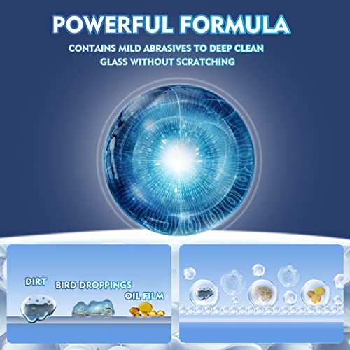 Car Glass Oil Film Cleaner, Clear Car Glass Cleaner With Sponge, Glass Cleaner For Home And Auto Windows Cleaning, Water Spot Remover For Glass Surfaces, Quickly And Easily Restore Glass Clarity(180G) #TOP6