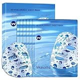 Feuchtigkeitsspendende Tuchmaske 6pcs, Wokatta Hyaluronsäure Maske für Beruhigend & Reparierend, verbessert Hautelastizität, Tief Feuchtigkeit & Anti Aging Gesichtsmaske für Männer & Frauen