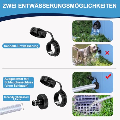 Ezilif Hundepool für Große & Kleine Hunde, Faltbare Hunde Pool rutschfest, 160 x 30cm Schwimmbecken für Hund Verdickt PVC, Planschbecken Hund Verschleißfest, Hundebadewanne Swimmingpool