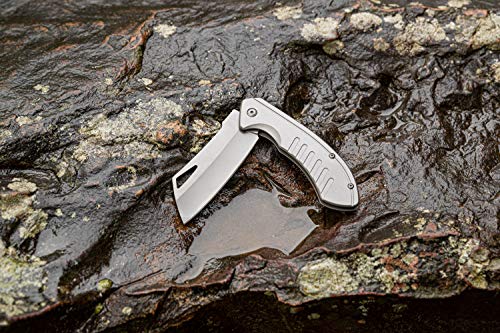 Smith's Rally Titanium Pocket Knife – 3.26” Stainless Steel Cleaver Blade – Everyday Work, Hunting, Camping, Military, Tactical Knife – Pocket Clip – Flipper – Liner-Lock – G10 Handle by Smith's - Image 2