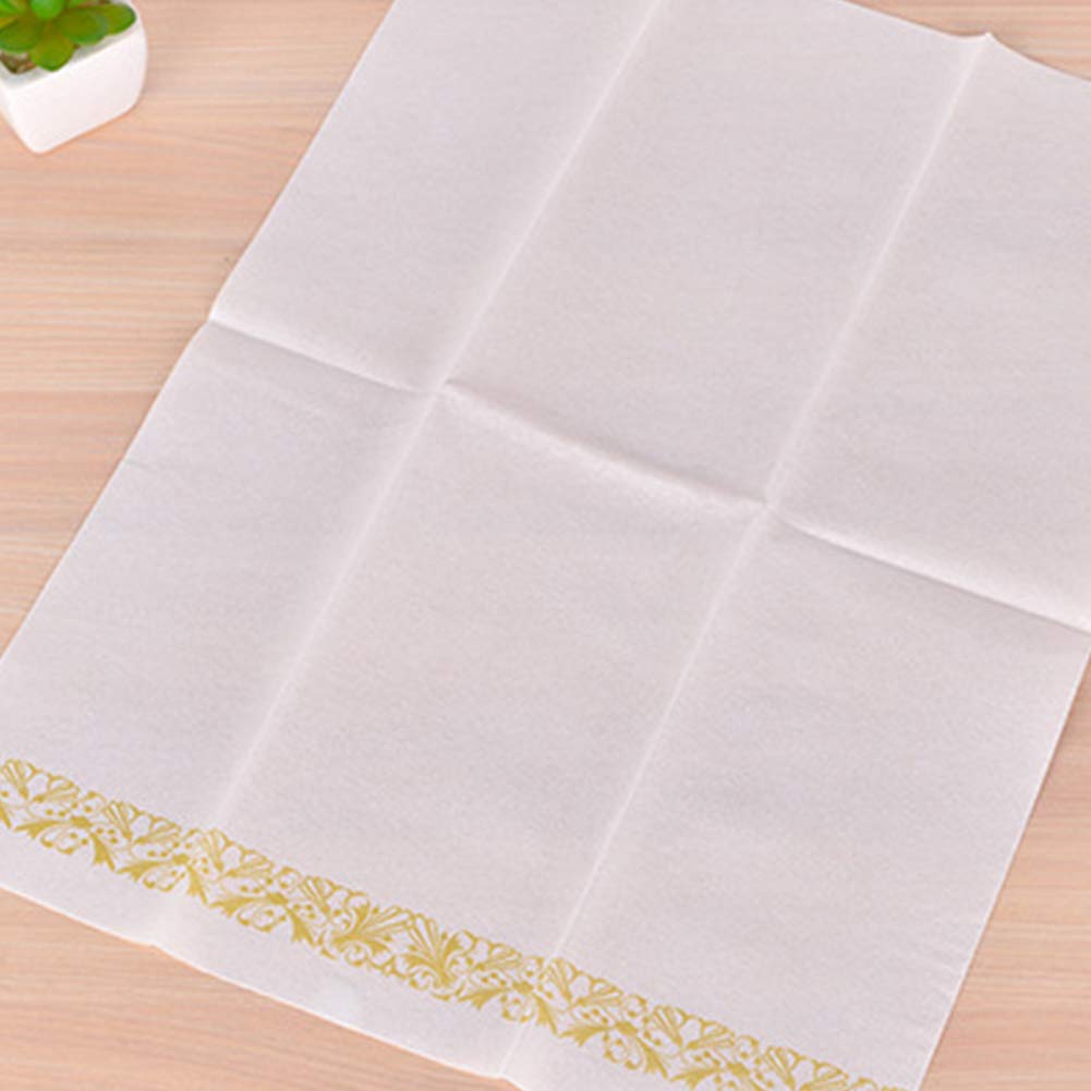 Ivory Linen Feel Napkins | 50 Pack Disposable Cloth-Like Dinner Napkins