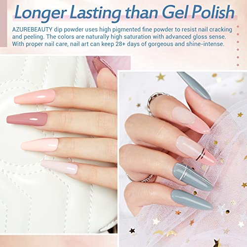 31 Pcs Dip Powder Nail Kit Starter, Azurebeauty All Season 20 Colors Glitter Nude Gray Acrylic Nail Dip Powder System Essential Liquid Set With Dip Tray For French Nails Art Manicure Diy Salon Gift For Women #TOP1