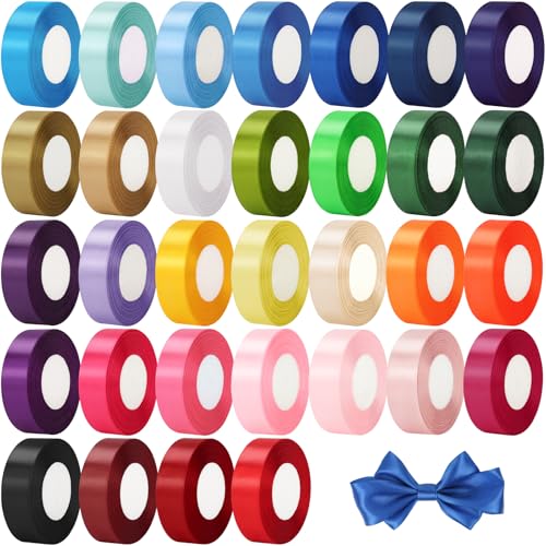 NESCCI 800 Yards Ribbon 1 Inch Satin Ribbon Single Face Satin Ribbons Perfect for Gift Wrapping Wedding Decoration Handmade Bows Wrapping Bouquet and More