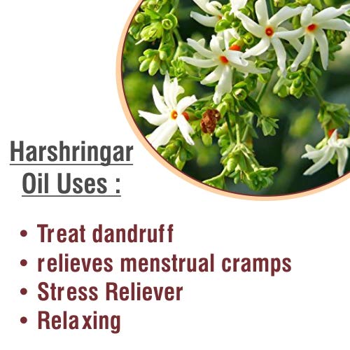 Image of Crysalis Harshringar (Nyctanthes Arbor-Tristis) | Pure & Natural Undiluted Carrier Oil Organic Standard /Cold Pressed Oil For Glowing Skin, Healthy Hair, Nourished Face -10Ml With Dropper