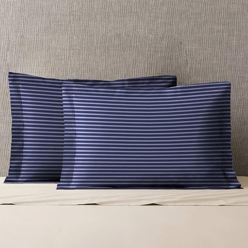 Mytrident Urban Comfort Pillow Covers Set of 2, 144 TC, 100% Cotton, Modern Indigo
