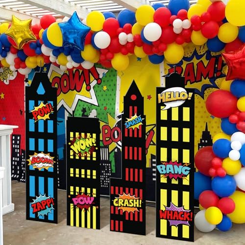 Fondo temático Novabright héroe gran tamaño para fiesta miniatura 4