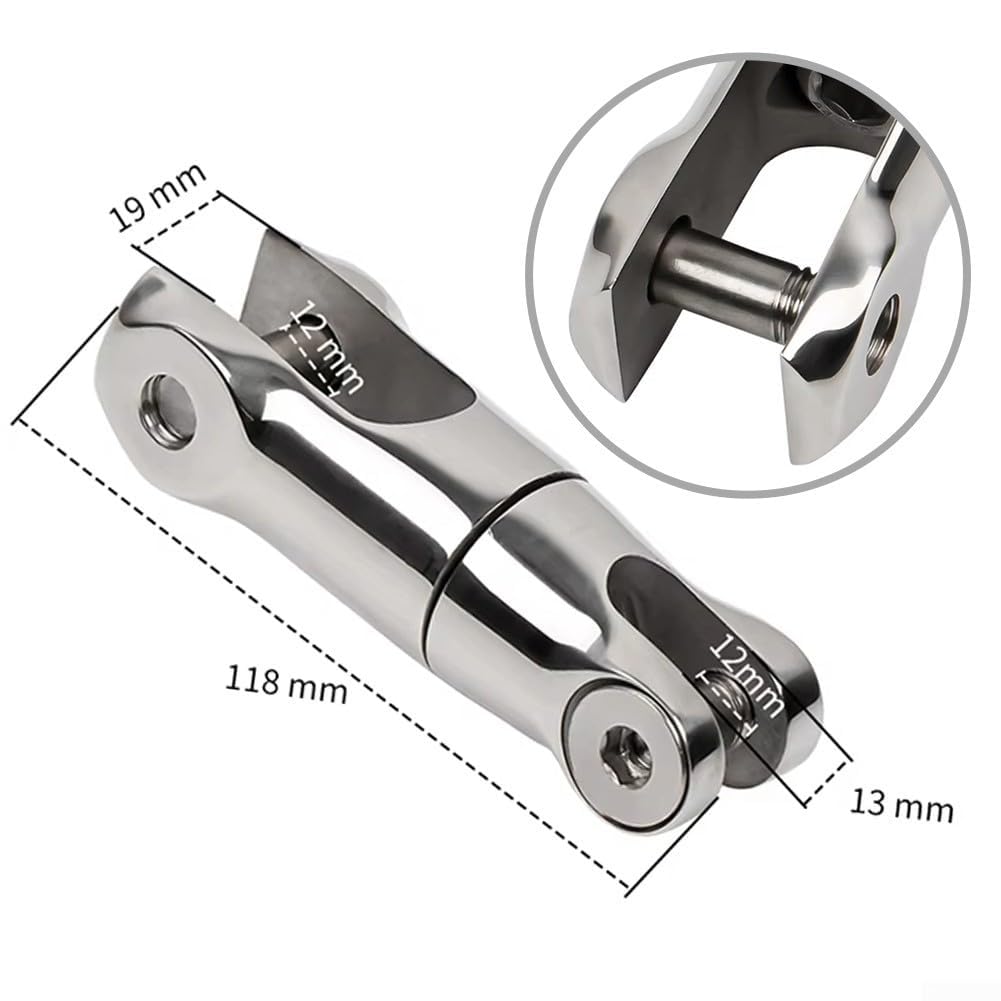 Connecteur de chaîne d'ancre marine fabriqué en acier inoxydable 316, parfait pour les opérations sûres en bateau (10-12 mm)