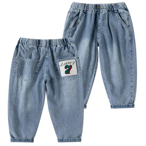 Boys Casual Elastic Waist Denim Pants for Children Perfect for Everyday Wear School Outdoor Activities2