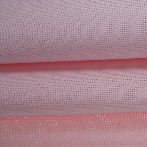 Image of KCS 3 pc of 15 inch x 18 inch(38cmx45cm) Counted Cross Stitch Cotton Aida Cloth Needlework Rolled Fabric Box,16CT,Pink