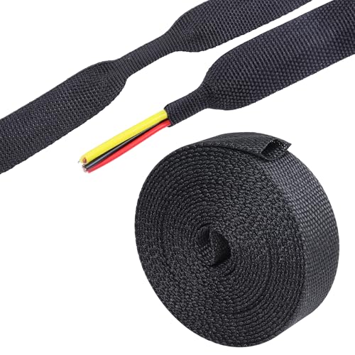 SUNNAREPOON 2:1 Ratio Automotive Heat Shrink Braided Sleeve, Cord Protector, Wear-Resistant Fabric...