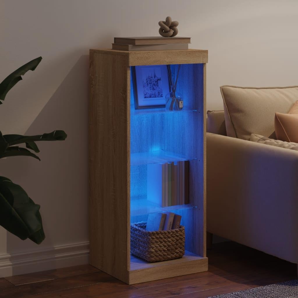 ZEYUAN 836730 Kredens z diodami LED dąb Sonoma 41 x 37 x 100 cm, komoda do sypialni, komody i kredensy, szafka do salonu, komody do korytarza, meble pokojowe