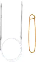 Generic Agulhas de tricô circulares de aço inoxidável de 101,6 cm, agulhas de tricô de 8/5 mm, 15 cm com suporte de ponto de tricô para tricô rápido, ponta a ponta, cachecóis, colares