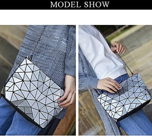 Goclothod Fashion Holographic Laser Shoulder Bag Geometric Envelope Clutch Chain Crossbody Purse - Image 2