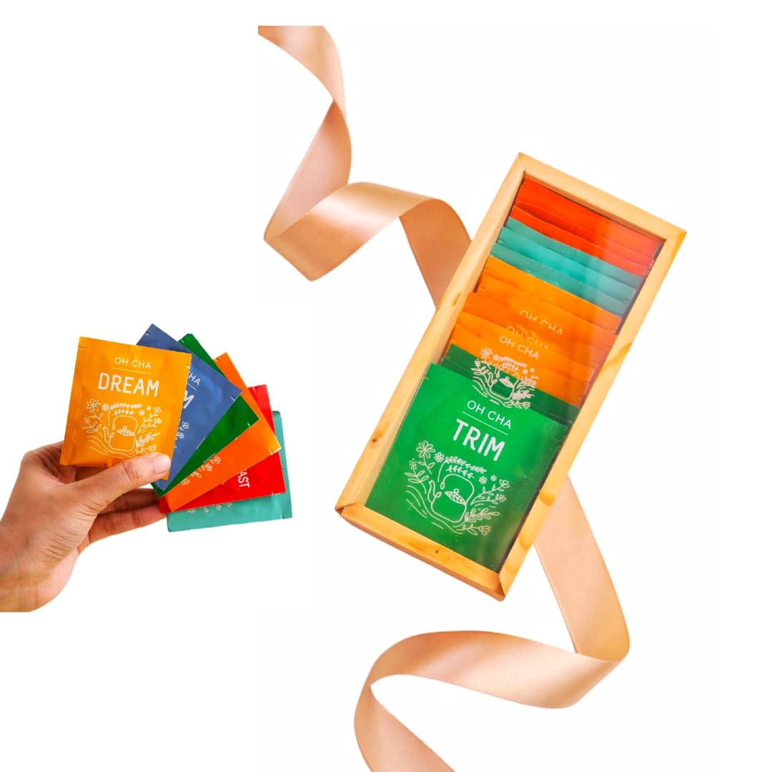 See full amazon price history chart for OH CHA - Wooden Assorted Tea Bags Box | Tea Gift Box with 5 Flavors of Green Tea Bags | Green Tea for Weight Loss, Chamomile Tea for Sleep, Hibiscus Tea for Skin | Birthday Gift for Men, Women | 30 Tea Bags OH CHA - Wooden Assorted Tea Bags Box | Tea Gift Box with 5 Flavors of Green Tea Bags | Green Tea for Weight Loss, Chamomile Tea for Sleep, Hibiscus Tea for Skin | Birthday Gift for Men, Women | 30 Tea Bags (B0CV81T92S) Amazon Price History, Amazon Price Tracker