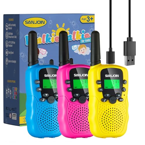 Walkie Talkies for Kids Rechargeable, 2000 mAH Last 3-4 Days 2 Way Radios Toys for 3-12 Year Old Boys Girls to Outside, Camping, Hiking Christmas...