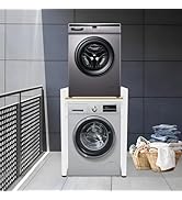 LOHISHILO Stacking Rack Stand, Heavy Duty Over Washer&Dryer Shelves with Adjustable Shelf, Space ...
