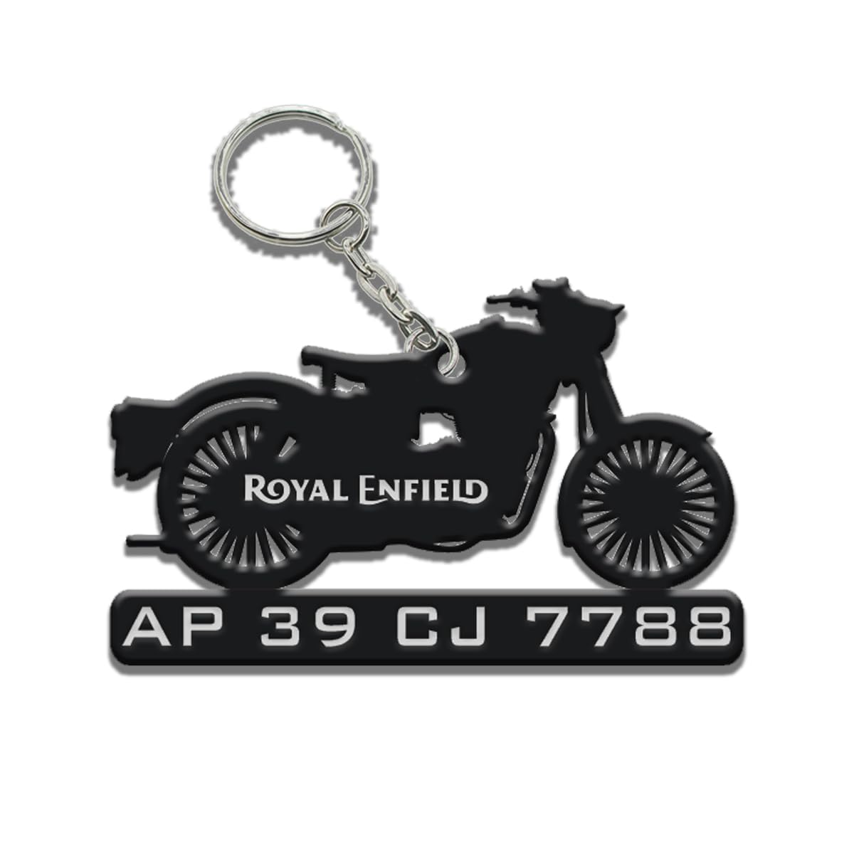 ENGRAVE MEMORIESAcrylic Customized Bike Shape Keychain | Personalized Key Ring | Bullet Keychain | Name Key Ring | Gift For Him | Gift For Her | Car Accessories | Bike Accessories | Black